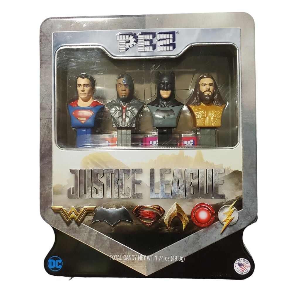 DC Comics Justice League Pez Gift Set Superman Cyborg Batman Aquaman 2017
